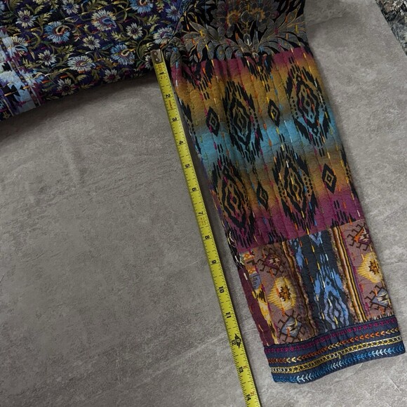 John Mark Women’s Patchwork Quilted Jacket | Boho Artisan Open Front Boutique L - Picture 11 of 15